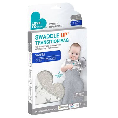 Love to Dream Baby Pucksack Swaddle Up Transition Bag Warm Stufe 2 L Weiß