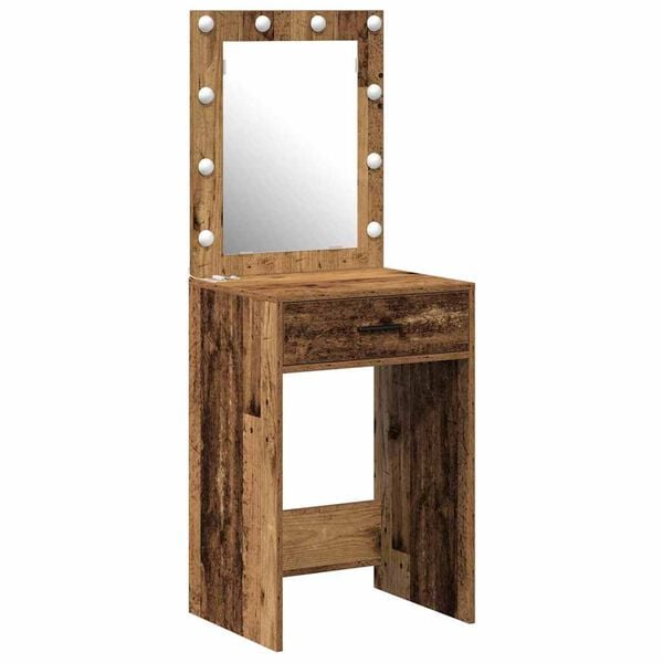 vidaXL Schminktisch mit Spiegel Altholz 50 x 41 x 135 cm Holzwerkstoff