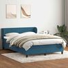vidaXL Boxspringbett mit Matratze Dunkelblau 160x220 cm Samt