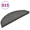 vidaXL Stufenmatten 15 Stk. 56x17x3 cm Dunkelgrau Halbrund
