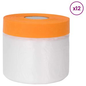 vidaXL Staubschutzfolie mit Klebeband 12 stk. Transparent 30 x 3300 cm