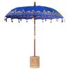 vidaXL Balinesischer Sonnenschirm mit Sockel Blau 215 x 215 x 260 cm