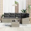 vidaXL Gartensofa-set mit Kissen 6 pcs Hellgrau Poly-Rattan