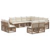 vidaXL Gartensofa-set 11 Stk. Beige Poly-Rattan