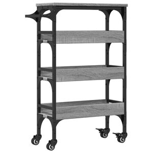 vidaXL K&uuml;chenwagen Grau Sonoma 53x20x76 cm Holzwerkstoff