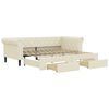 vidaXL Tagesbett Ausziehbar mit Schubladen Creme 90x200 cm Kunstleder