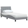 vidaXL Bett mit Matratze "Hanko" Hellgrau 90x190 cm Stoff