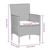 vidaXL 7-tlg. Garten-Essgruppe mit Kissen Beige und Schwarz