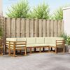 vidaXL Outdoor-Sofagarnitur mit Kissen 7 pcs Natur und Creme