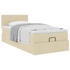 vidaXL Ottoman-Bett mit Matratze Creme 80x200 cm Stoff