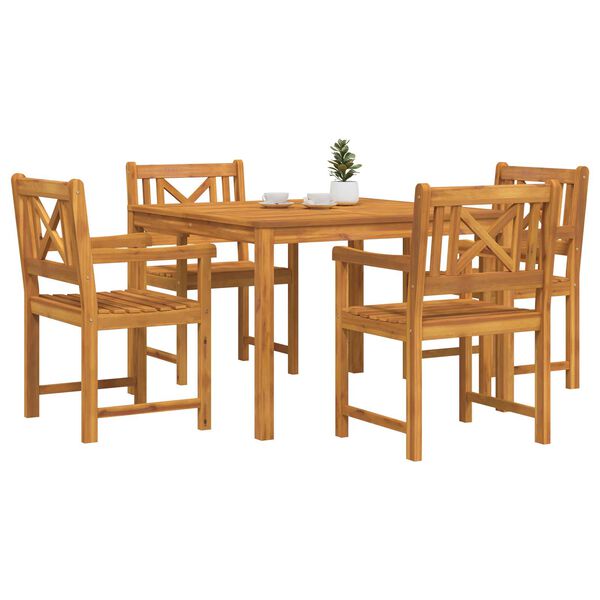 vidaXL Garten Essgruppe 5 pcs Braun Massivholz Akazie