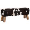 vidaXL Bank 110 x 30 x 45 cm Echtes Leder Schwarz und Wei&szlig;