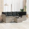 vidaXL Garten-Sofa-Set mit Kissen 7 pcs Hellgrau und Dunkelgrau