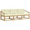 vidaXL Outdoor-Sofagarnitur 3 stk. Wei&szlig; und Creme Polyester