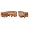 vidaXL Garten-Lounge-Set 10 Stk. Wachsbraun Massives Kiefernholz