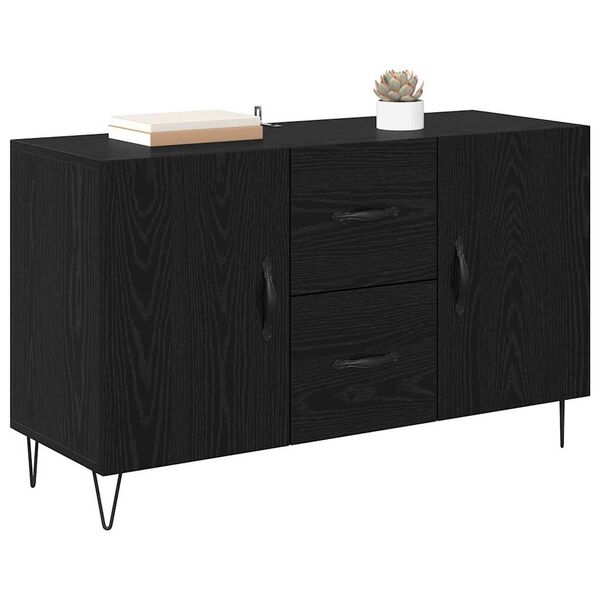 vidaXL Sideboard Schwarz Eichen-Optik 100 x 36 x 60 cm Holzwerkstoff