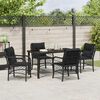 vidaXL Garten Essgruppe mit Kissen 5 pcs Schwarz Poly-Rattan