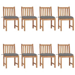 vidaXL Gartenst&uuml;hle 8 Stk. mit Kissen Massivholz Teak