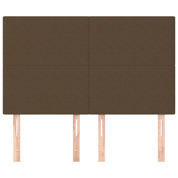 vidaXL Kopfteil Dunkelbraun 144x5x118/128 cm Stoff