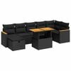 vidaXL 5-tlg. Garten-Sofagarnitur mit Kissen Schwarz Poly Rattan