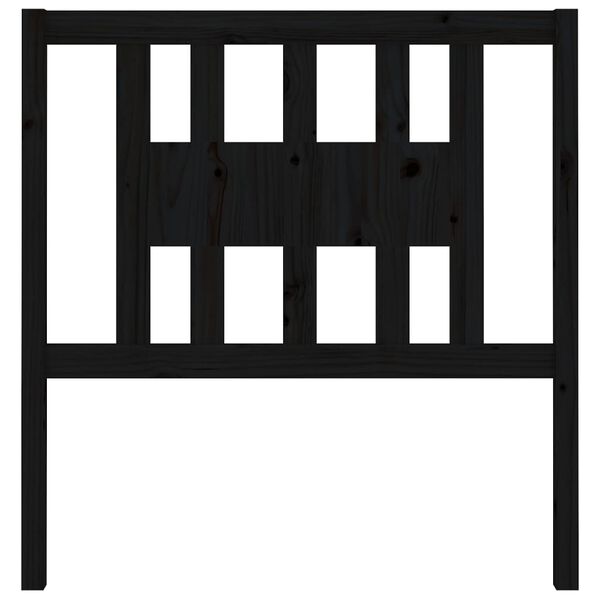 vidaXL Kopfteil Schwarz 106x4x100 cm Massivholz Kiefer