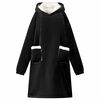 vidaXL Decken-Hoodie Schwarz L Fleece und Flanell