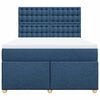 vidaXL Boxspringbett mit Matratze Blau 160x200 cm Stoff