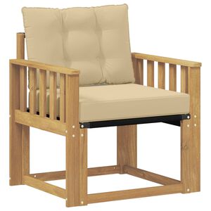 vidaXL Outdoor-Sofa Massives Akazienholz und Textilene Wei&szlig;