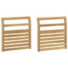 vidaXL Armlehnen Modul 2 pcs Wei&szlig; 58,5 x 8 x 60 cm Massivholz Akazie