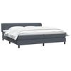 vidaXL Boxspringbett mit Matratzen Dunkelgrau 180x210 cm Samt