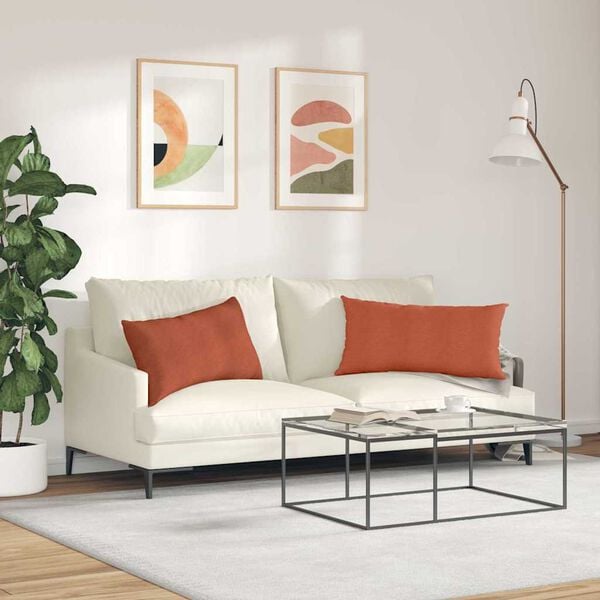 vidaXL Sofakissen 2 Stück Rot-Orange 80 x 40 cm Cordstoff
