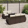 vidaXL 6-tlg. Garten-Sofagarnitur mit Kissen Braun Poly Rattan