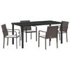 vidaXL Garten Essgruppe 5 pcs Braun und Schwarz PE-Rattan