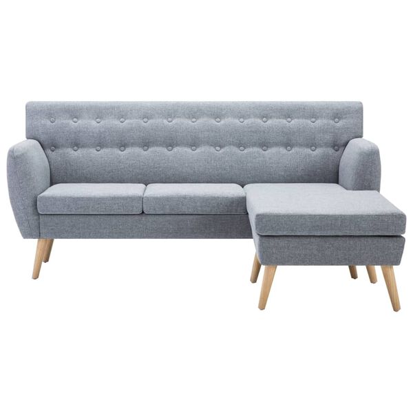 vidaXL Sofa L-Form Stoff 171,5x138x81,5 cm Hellgrau