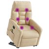 vidaXL Massagesessel Aufstehhilfe Elektrisch Creme Mikrofasergewebe
