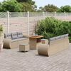 vidaXL Gartensofa-set mit Kissen mit Speicher 10 pcs Beige Poly-Rattan