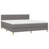 vidaXL Boxspringbett mit Matratze & LED Dunkelgrau 180x200 cm Stoff