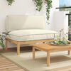 vidaXL Sofa Set mit Kissen Creme 120 x 92 x 69 cm Massivholz Akazie