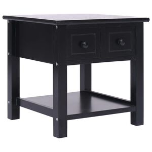 vidaXL Beistelltisch Schwarz 40x40x40 cm Paulownia Holz