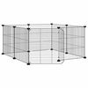 vidaXL 8-Panel-Haustierk&auml;fig mit T&uuml;r Schwarz 70x70x35 cm Stahl