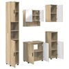 vidaXL Badezimmerm&ouml;bel-Set 5 pcs Sonoma-Eiche Holzwerkstoff & Metall