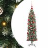 vidaXL K&uuml;nstlicher schlanker Weihnachtsbaum Gr&uuml;n und Wei&szlig; 150 cm