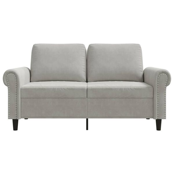 vidaXL 2-Sitzer-Sofa Hellgrau 120 cm Samt