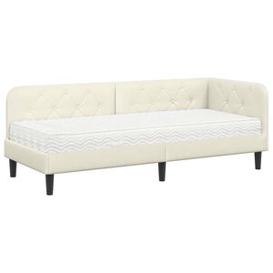 vidaXL Eckbettgestell Creme 80 x 200 cm Samt