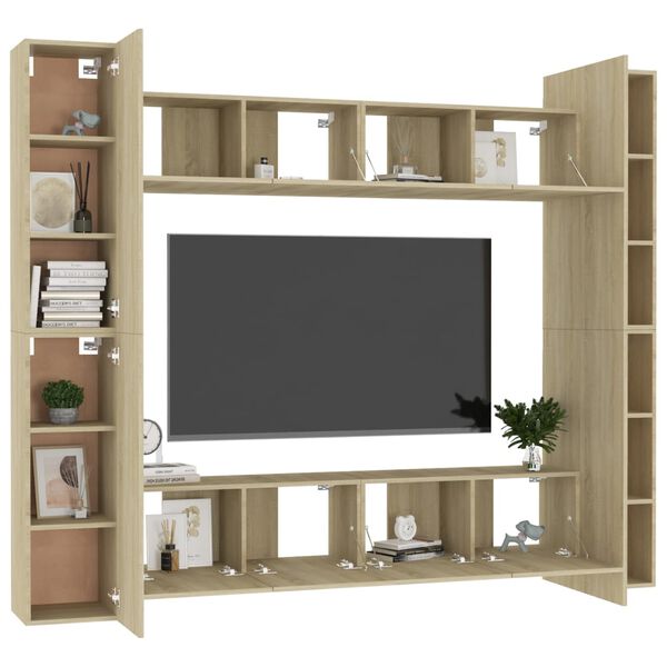 vidaXL 8-tlg. TV-Schrank-Set Sonoma-Eiche Holzwerkstoff