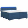 vidaXL Boxspringbett mit Matratze und LED Blau 200 x 200 cm Stoff
