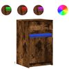 vidaXL Nachttisch mit LED-Leuchten R&auml;uchereiche Holzwerkstoff