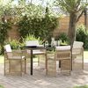 vidaXL Garten Essgruppe 5 pcs Beige Poly-Rattan