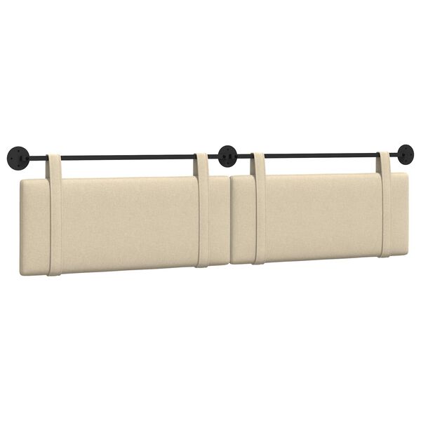 vidaXL H&auml;ngevorderseite Wandmontiert Uni Creme 210 x 55 x 5 cm Stoff