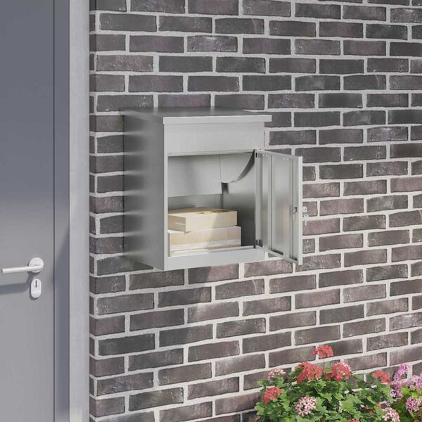 vidaXL Paketdrop-Box Schwarz 47,5 x 38 x 59 cm Verzinkter Stahl